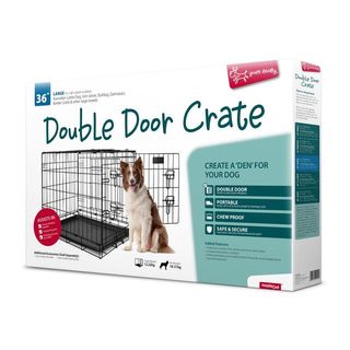 Yours Droolly Double Door Dog Crate 36