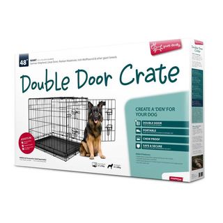 Yours Droolly Double Door Dog Crate 48