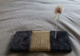 Cat scratcher board with play mouse