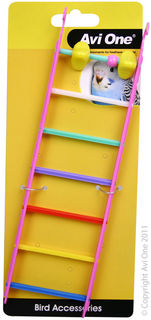 Avi One Bird Toy - Multi Coloured Ladders With Geometric Beads