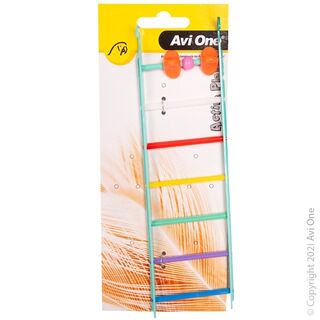 Avi One Bird Toy - Multi Coloured Ladders With Geometric Beads