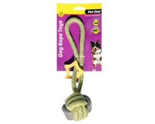 Tug Rope Ball With Star Green/Grey 26cm