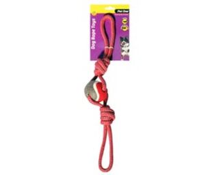 Rope 2 Way Tug With Tennis Ball Red/Blue 49cm