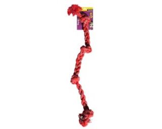 Braided Rope With 4 Knots Red/Blue 90cm