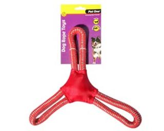 3 Way Tug Rope Red/Blue 33cm