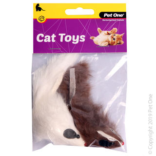 Toy Mouse 2pk 5cm Brown White