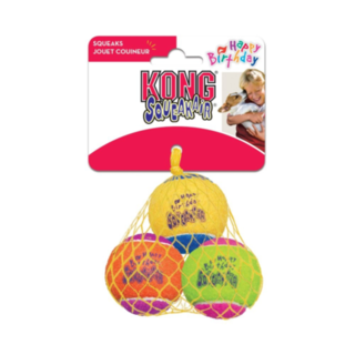 Kong Air Birthday Squeaker Ball Medium 3pk