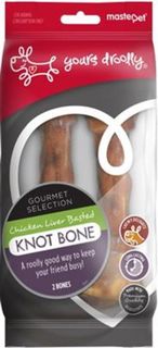 Yours Droolly KnotBone Chicken/Liver 2pk 15cm