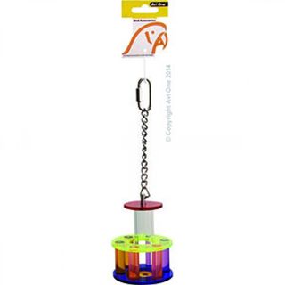 Parrot Toy Acrylic Hollow Pipe W/Round Wheel