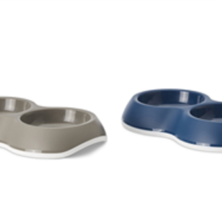 Savic Delice Double Cat/Dog Bowl with Non Slip Rim
