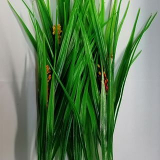 Green 32cm Plastic Plant with Flowers