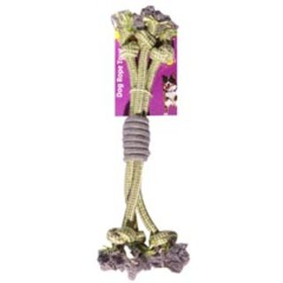 Pet One Dog Toy - 3 Rope Spiral Grip Green/Grey 50cm
