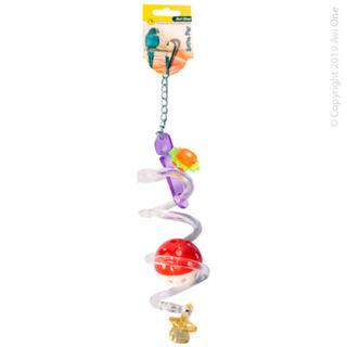 Avi One Bird Toy - Acrylic Spiral With Ball 32cm