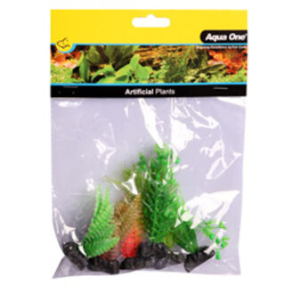Aqua One Plastic Plant - Assorted Stem 6-10cm 6/pk