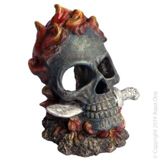 Aqua One Ornament - Skull with Fire and Knife