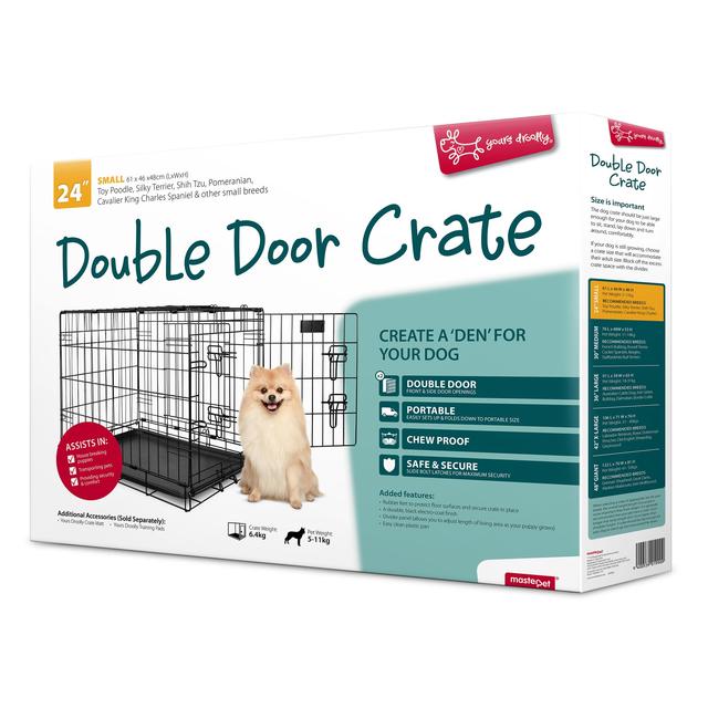 Yours Droolly Double Door Dog Crate 24