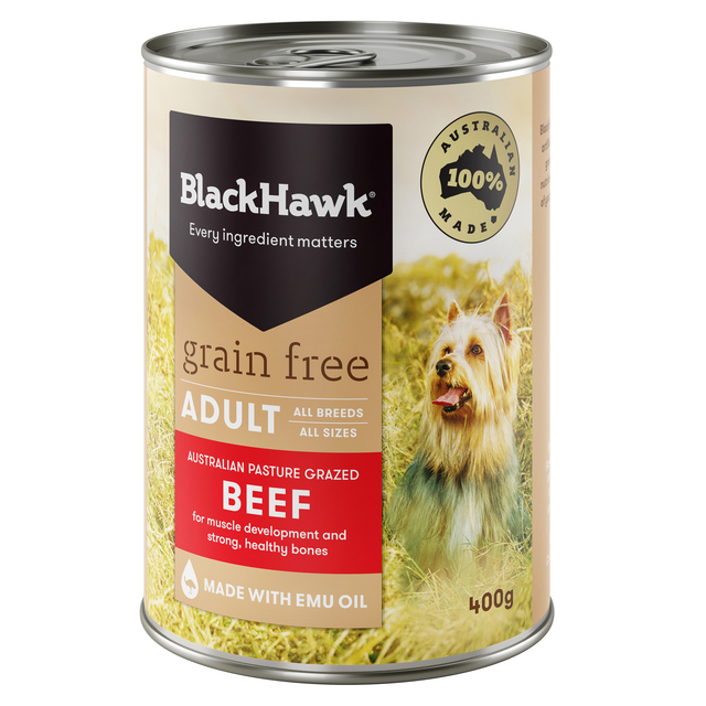 Black Hawk Grain Free Wet Dog Food Beef 400g x12