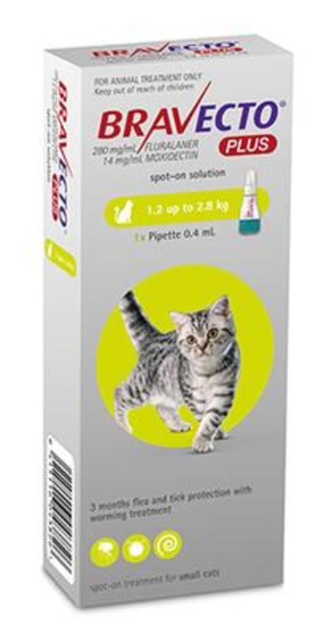 Bravecto PLUS Small Cat 1.2-2.8kg