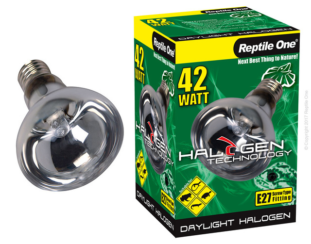 Reptile One Halogen Heat Lamp Daylight 42W (eqv.60w) E27 Screw Fitting