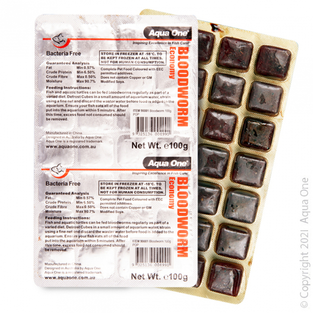 Aqua One Frozen Bloodworm 100g Maximum Pet Supplies