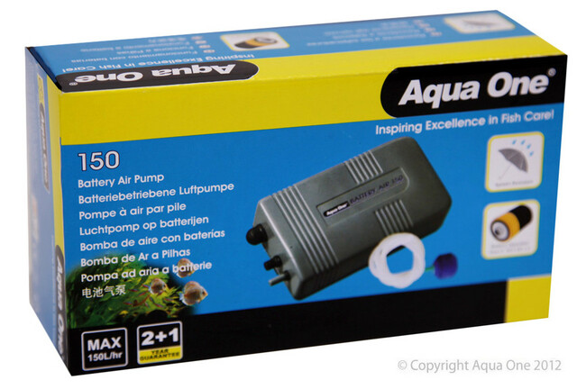 Aqua One Airpump Battery Air 150 Portable Splash Resistant 150lhr