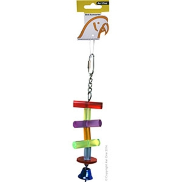 Avi One Bird Toy - Acrylic Spillikin Bunch W/bell