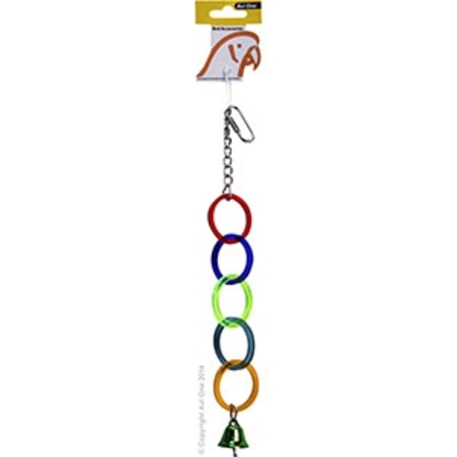 Avi One Bird Toy - Acrylic 5 Rings W/bell