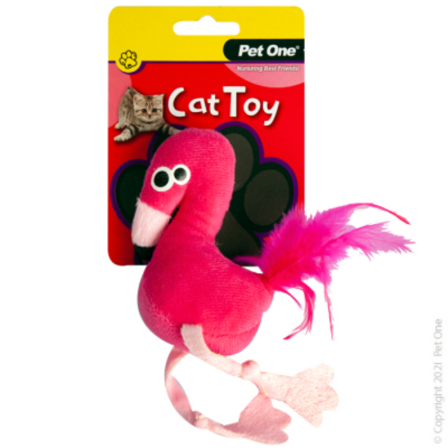 Pet One Cat Toy - Plush Flamingo Pink 11.5cm