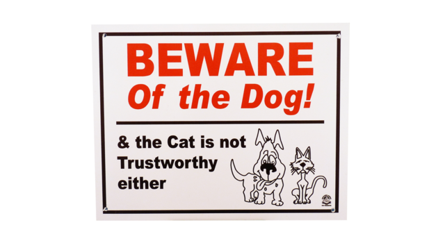 Plaque 'Beware of The Dog & The Cat' Gate Sign