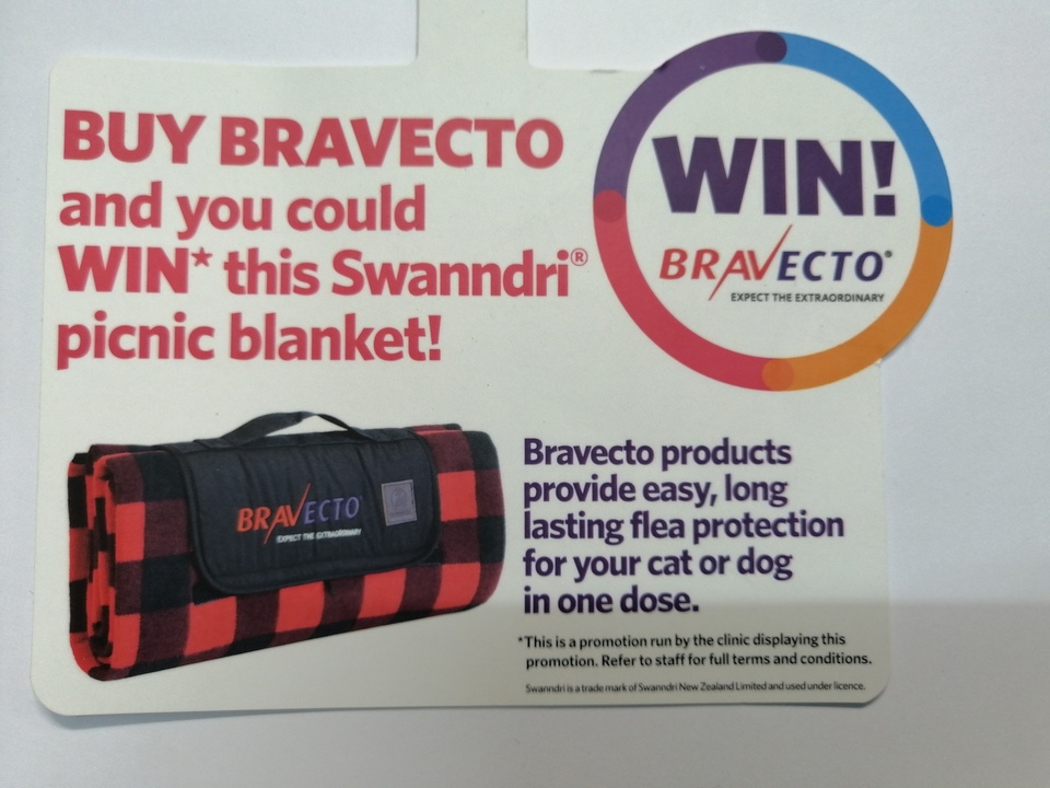 Buy Bravecto Cat to win a Swanndri Picnic Blanket