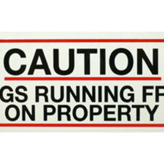 Caution Dogs On Property Gate Sign