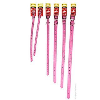 Pet One Collar - Leather Single Row Studded Pink