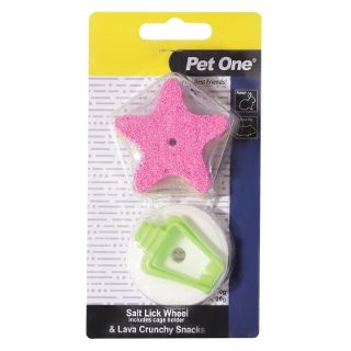 Pet One Salt Lick With Clip & Lava Crunchy Snacks Combo