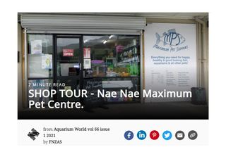 We have an article written about us in last month's issue of Aquarium World Magazine